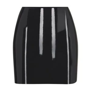2. NWOT SKIMS LATEX MINI SKIRT IN ONYX